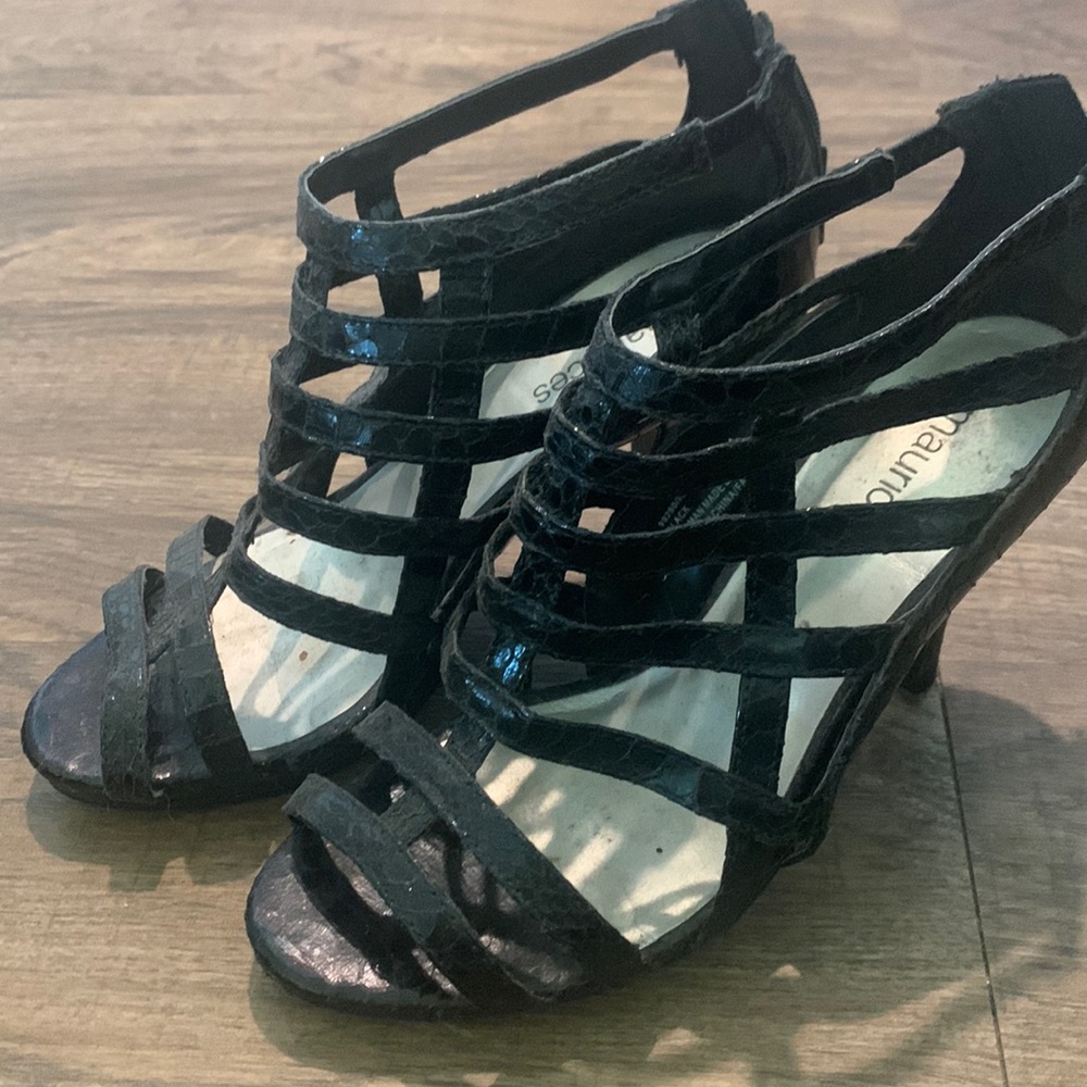 Black strappy heels